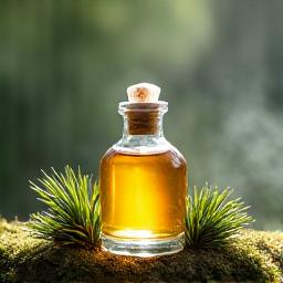 Ätherisches Latschenkieferöl Flasche und Zweige