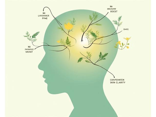 Infografik zur Wirkung von Aromatherapie und ätherischen Ölen auf das Gehirn und den Körper