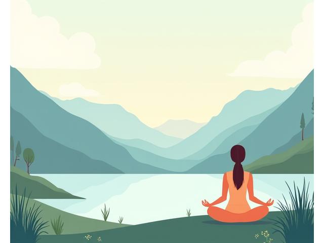 Bild einer Person, die eine Meditationsübung am See macht